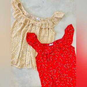 SIENA SKY YELLOW RED FLORAL PATTERNED TOP FOR WOMEN